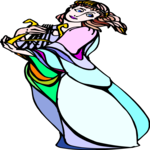 Lyre Player Clip Art