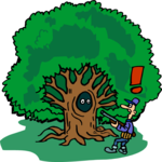 Hunter & Tree Clip Art