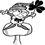 Leprechaun with Clover Clip Art