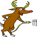 Reindeer with Plug Clip Art