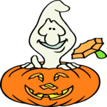 Pumpkin & Ghost 1 Clip Art
