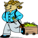 Goat & Hay Clip Art