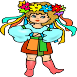 Girl with Flowers 08 Clip Art