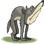 Wolf - Scared Clip Art