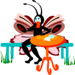 Butterfly Drinking Coffee Clip Art