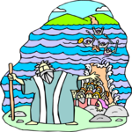 Moses Crossing Red Sea 2 Clip Art