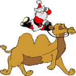 Santa Riding Camel Clip Art