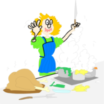 Preparing Holiday Meal Clip Art