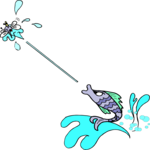 Fish Spitting at Fly Clip Art