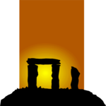 Sunset - Ruins Clip Art