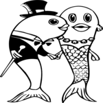 Fish in Formal Dress Clip Art