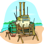 Riverboat - Drydock Clip Art