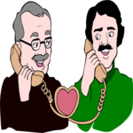 Father & Son on Phone Clip Art