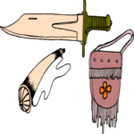 Purse & Knife Clip Art