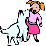 Girl & Dog 09 Clip Art