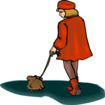 Girl Walking Dog 2 Clip Art