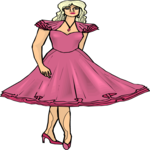 Woman in Dress 02 Clip Art