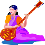 Sitar Player 1 Clip Art