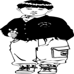 Boy in Baggy Pants Clip Art