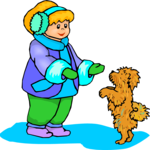 Girl & Dog 07 Clip Art