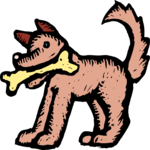 Dog with Bone 33 Clip Art