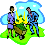 Shoveling Money 1 Clip Art