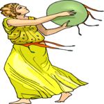 Woman with Drum Clip Art