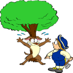 George Washington & Tree 4 Clip Art