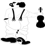 Clown & Violin Clip Art