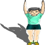 Boy with Arms Up Clip Art