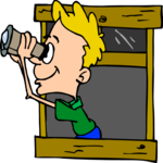 Man with Binoculars 2 Clip Art