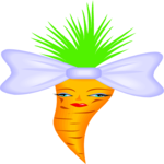 Carrot Wearing Bow Clip Art