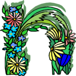 Flowery N 2 Clip Art