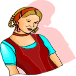 Woman with Braids Clip Art