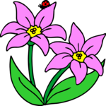 Flowers with Ladybug Clip Art