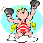 Cherub Working Out Clip Art