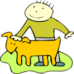 Dog & Kid 11 Clip Art