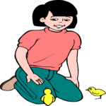 Girl Feeding Birds Clip Art