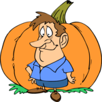 Gardener & Large Pumpkin 1 Clip Art