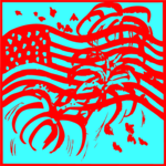 Flag & Fireworks 3 Clip Art