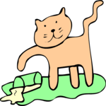 Cat Spilling Clip Art