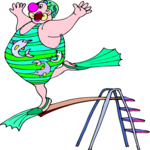 Clown Diving Clip Art