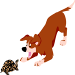 Dog & Turtle Clip Art