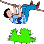 Boy Crossing Rope Clip Art