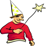 Magician & Wand Clip Art