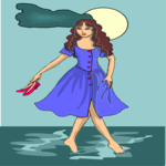 Woman - Barefoot Clip Art