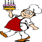 Chef with Cake Clip Art