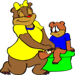 Bear Mother & Son Clip Art