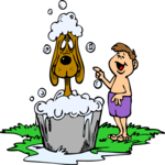 Dog Bathing 5 Clip Art