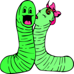 Worms in Love Clip Art